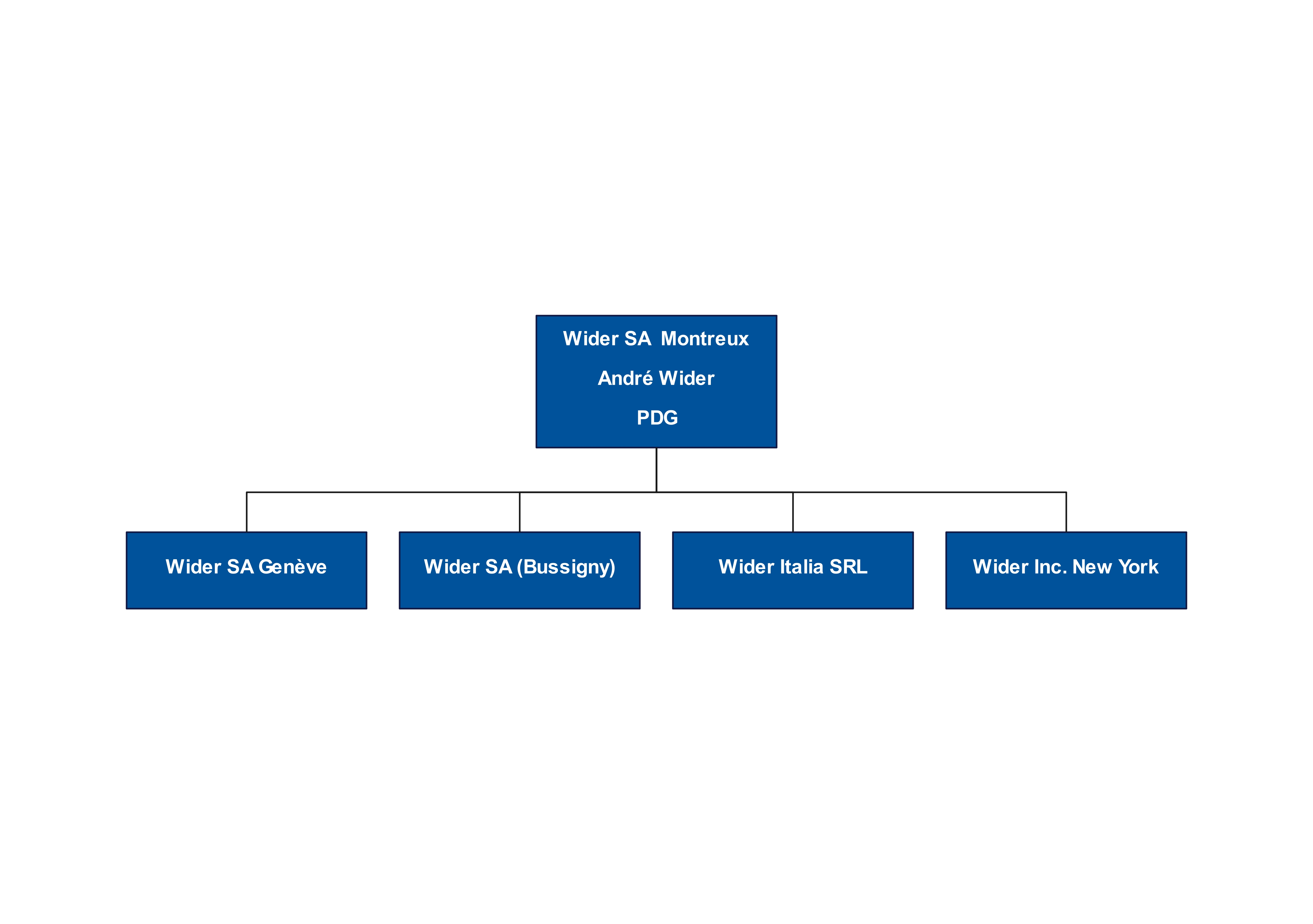 Organigramme des sociétés Wider